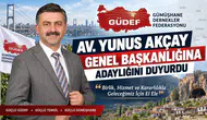 Av. Yunus Akçay GÜDEF Genel Başkanlığına Adaylığını Duyurdu