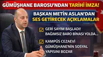 Başkan Metin Aslan’dan Gümüşhane’de çok konuşulacak cezaevi çıkışı