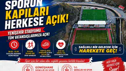 Yenişehir Stadyumu kapılarını Gümüşhane halkına açtı