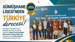 Gümüşhane Lisesi Seçmeli Temel Dinî Bilgiler Yarışması'nda Türkiye Üçüncüsü Oldu