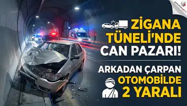 Yeni Zigana Tüneli’nde Korkutan Kaza! Otomobil Pikaba Arkadan Çarptı: 2 yaralı