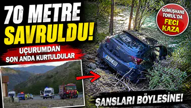 Torul'da Kontrolden Çıkan Otomobil Harşit Çayı Kenarında Durabildi