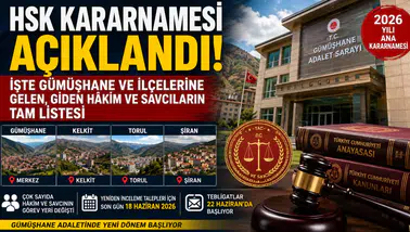HSK Kararnamesi Açıklandı! İşte Gümüşhane ve İlçelerine Gelen, Giden Hakim ve Savcıların Tam Listesi