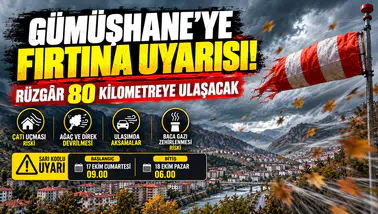 Gümüşhane'ye Fırtına Uyarısı! Rüzgâr 80 Kilometreye Ulaşacak