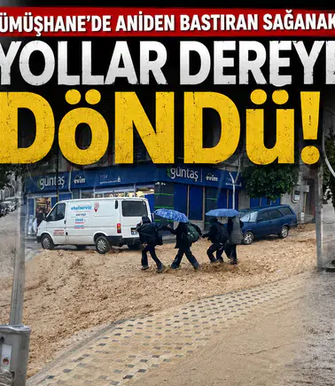 Gümüşhane'ye 2 saatte metrekareye 26 kilogram yağış düştü: Zirvelerden inen seller yolları dereye çevirdi
