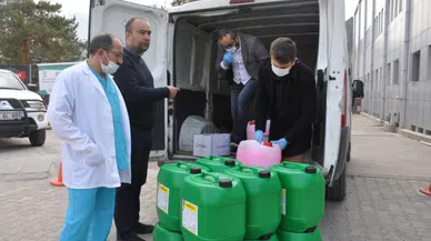 Hijyen malzemelerini hastaneye bağışladı