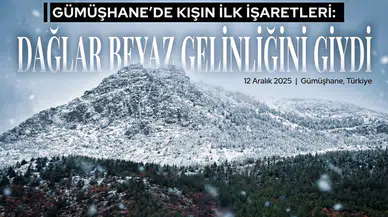 Gümüşhane'de kış kendini hissettirdi: Merkez yağmura doydu, zirveler beyaza büründü