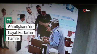 Gümüşhane’de boğazına yemek kaçan yaşlı adamı Heimlich manevrasıyla kurtardı