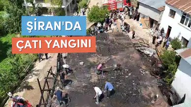 Şiran’da çatı yangını korkuttu