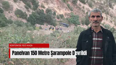 Gümüşhane’de 150 metrelik şarampole yuvarlanan panelvanın sürücüsü hayatını kaybetti