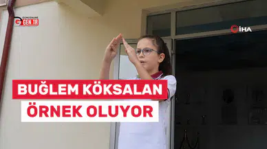 Gümüşhaneli 9 yaşındaki Buğlem , İstiklal Marşı'nı İşaret Diliyle Duyuruyor!