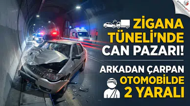 Yeni Zigana Tüneli’nde Korkutan Kaza! Otomobil Pikaba Arkadan Çarptı: 2 yaralı
