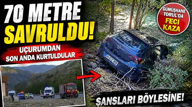 Torul'da Kontrolden Çıkan Otomobil Harşit Çayı Kenarında Durabildi