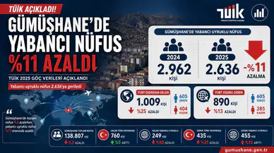 TÜİK Açıkladı: Gümüşhane’de Yabancı Uyruklu Nüfus Yüzde 11 Azaldı