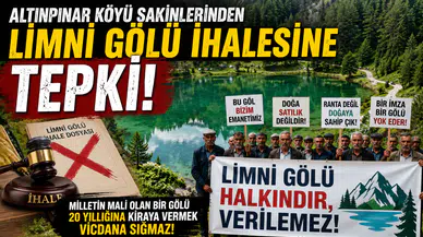 Altınpınar köyü sakinlerinden Limni Gölü ihalesine tepki