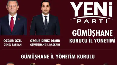Yeni Parti Gümüşhane Kurucu İl Başkanı Özgür Deniz Demir Yönetim Kurulunu Açıkladı