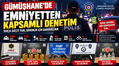 Gümüşhane İl Emniyet Müdürlüğünden Son 15 Günde Geniş Çaplı Asayiş ve Trafik Denetimi