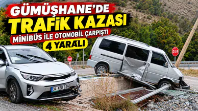 Kavşakta İki Araç Çarpıştı! Minibüs Durak ve Elektrik Direğini Yıktı