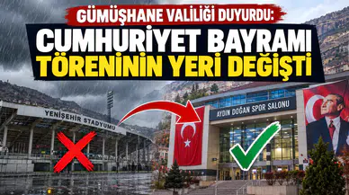 Gümüşhane Valiliği Duyurdu: Cumhuriyet Bayramı Töreninin Yeri Değişti