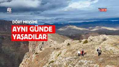 Dört mevsimi bir günde yaşadılar: Yağmur, gökkuşağı ve güneşli zirve