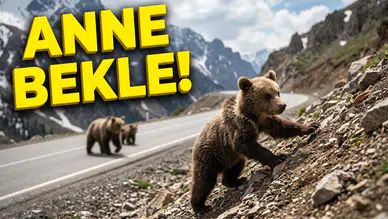 Gümüşhane Yaban Hayatından Tebessüm Ettiren Kareler: Anne Ayı ve Yavruları Kamerada