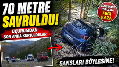 Torul'da Kontrolden Çıkan Otomobil Harşit Çayı Kenarında Durabildi