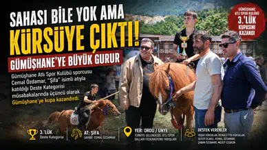 Sahası bile yok ama kürsüye çıktı! Gümüşhane'ye büyük gurur