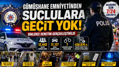 Gümüşhane Emniyetinden suçlulara geçit yok: Binlerce denetim gerçekleştirildi