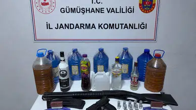 Şiran'da Jandarmadan Kaçak Alkol ve Silah Operasyonu