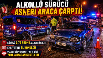 Gümüşhane'de alkollü sürücü askeri araca çarptı