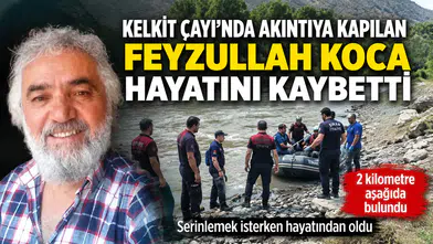 Kelkit çayında akıntıya kapılan Feyzullah Koca hayatını kaybetti