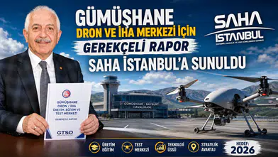 GTSO Başkanı Akçay Gümüşhane Dron ve İHA Merkezinin Gerekçeli Raporunu SAHA İstanbul'a Sundu