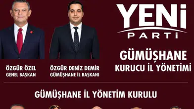 Yeni Parti Gümüşhane Kurucu İl Başkanı Özgür Deniz Demir Yönetim Kurulunu Açıkladı