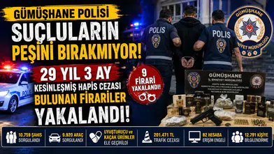 Gümüşhane Polisi Suçluların Peşini Bırakmıyor: 29 Yıl Hapis Cezası Bulunan Firariler Yakalandı