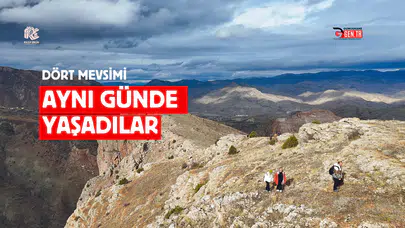 Dört mevsimi bir günde yaşadılar: Yağmur, gökkuşağı ve güneşli zirve