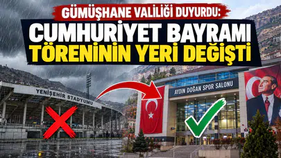 Gümüşhane Valiliği Duyurdu: Cumhuriyet Bayramı Töreninin Yeri Değişti