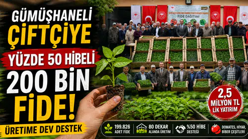 Gümüşhaneli çiftçiye yüzde 50 hibeli 200 bin fide