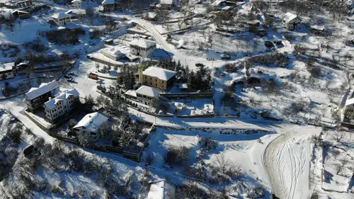 Süleymaniye Mahallesi kar sonrası dronla görüntülendi
