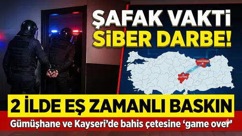 Gümüşhane' merkezli 2 ilde yasa dışı bahis operasyonu: 391 milyon TL’lik şebeke çökertildi