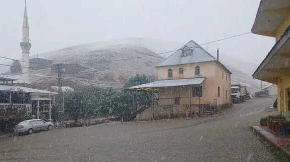 Gümüşhane'de hava soğudu, yüksekler kara teslim oldu