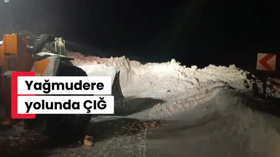 Yağmurdere yoluna çığ düştü