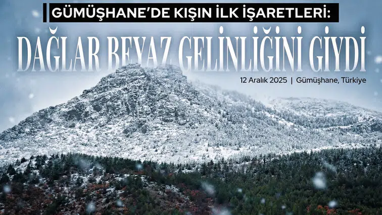 Gümüşhane'de kış kendini hissettirdi: Merkez yağmura doydu, zirveler beyaza büründü