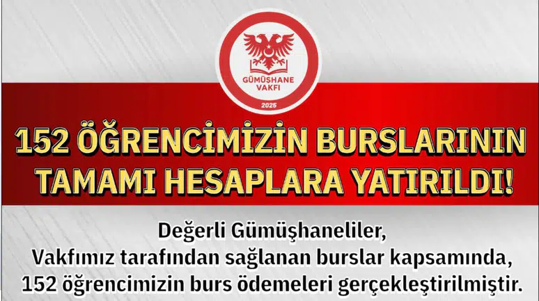 Gümüşhane Vakfı Burs Ödemelerini Tamamladı: 152 Öğrenciye Bayram Müjdesi
