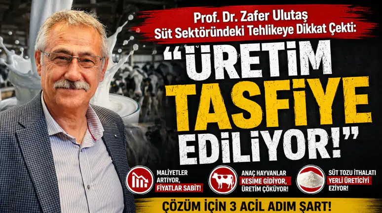 Prof. Dr. Zafer Ulutaş Süt Sektöründeki Tehlikeye Dikkat Çekti: "Üretim Tasfiye Ediliyor"