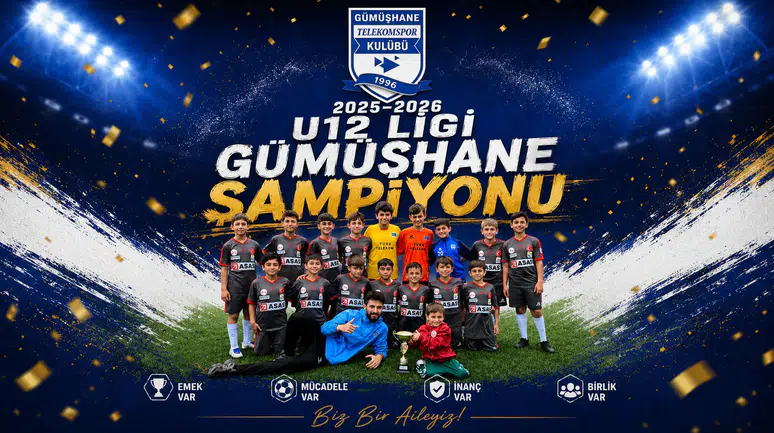 Gümüşhane Telekomspor U12 Ligi'nde Şampiyonluğunu İlan Etti