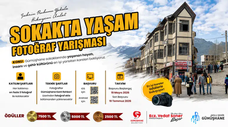Gümüşhane Belediyesi "Sokakta Yaşam Fotoğraf Yarışması" Düzenliyor