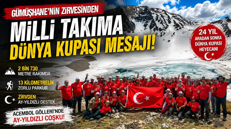 Gümüşhane'de Milli Takım İçin Anlamlı Yürüyüş: 2 Bin 730 Metrede Ay-Yıldızlı Bayrak Açıldı