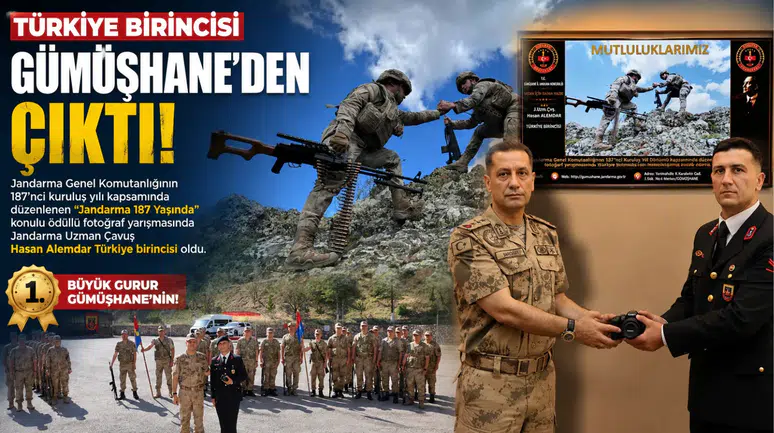 Türkiye Birincisi Gümüşhane'den Çıktı! Jandarma Genel Komutanlığı Yarışmasında Büyük Gurur