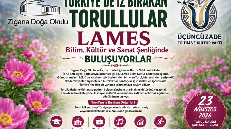 LAMES Bilim Kültür ve Sanat Şenliği 23 Ağustos'ta Torul Kalesi Cam Seyir Terası'nda Düzenlenecek