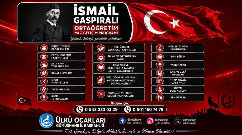 Ülkü Ocaklarından İsmail Gaspıralı Yaz Gelişim Programı